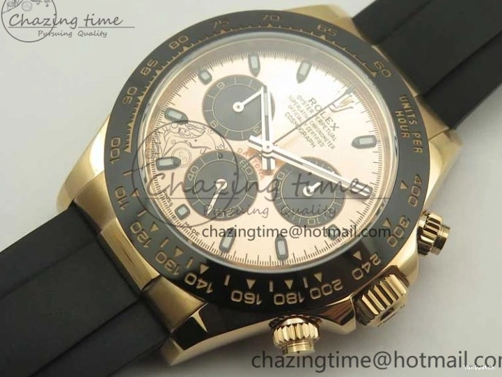 On Daytona Gold Black Super Clone Best Dial 116515 Edition 1:1 Rubber A4130 Strap Rose V2 ARF 1229